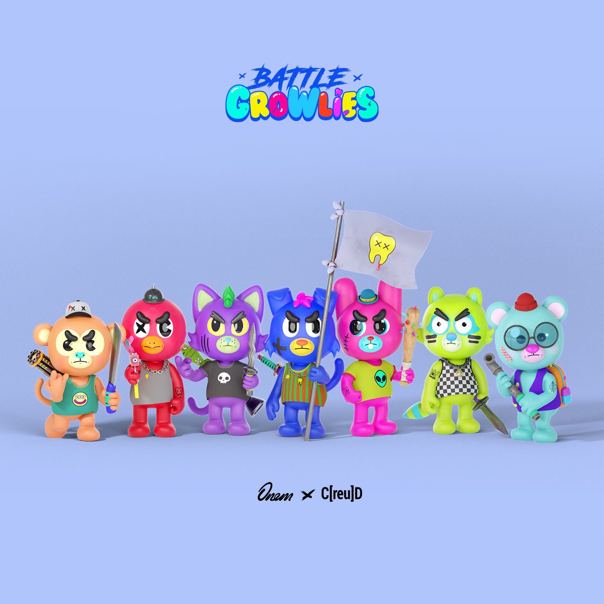 artbyonem's tweet photo. I am very proud of the @BattleGrowlies  team who despite the circumstances continue to deliver top quality art every week to our holders &amp; community. LETS GO! 💪💥🦷 https://t.co/IrQhteLpuG