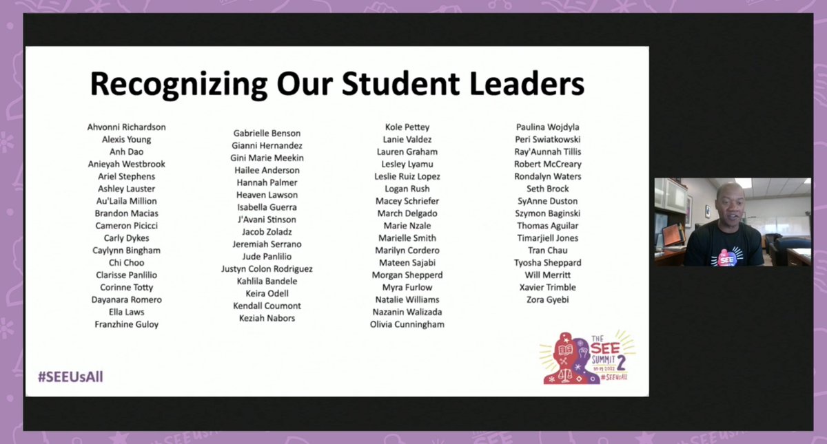 k12kimsmith's tweet photo. Honoring the 68 students who planned and are hosting the @DigitalPromise #SEESummit today! Your ideas and words are powerful and necessary to create learning, space and love for all students! @DPLeague https://t.co/i9RlCzUiVB