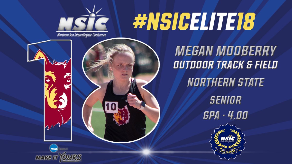 NorthernSunConf's tweet photo. Congrats to Northern State's Megan Mooberry  on earning the #NSICElite18 Award for women's #NSICODTF
@WolvesAthletics  @nsuwolves_tfcc 
#YourTimeToShine

Full Release at: https://t.co/YvyqZHgXfn https://t.co/GHHDeinueA