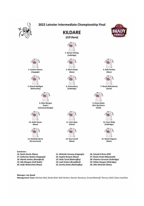 Best to luck to Emma Kielty and the team tomorrow in the Leinster final👏