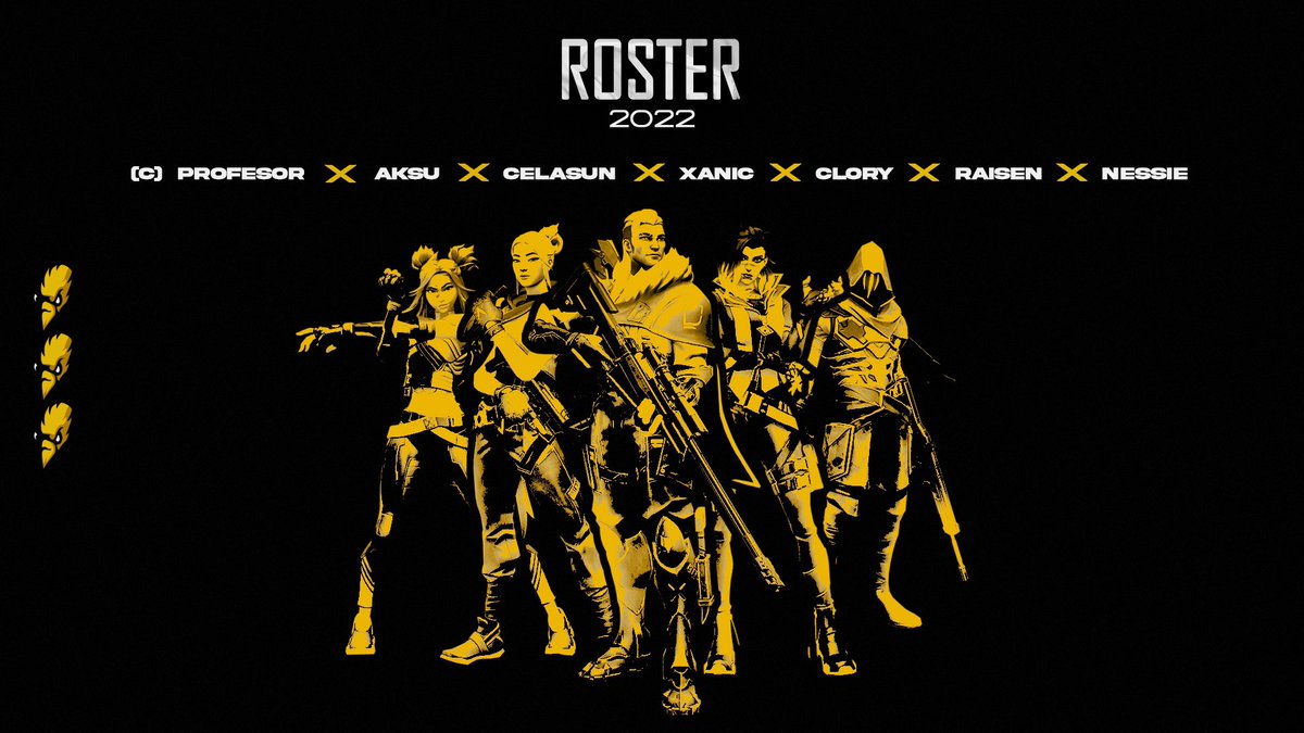 Yok artık 🤨
Karşınızda 836xWulfz farkıyla yeni VALORANT kadromuz! 

Enes “Aksu” Aksu
Emir “Celasun” Celasun
Emir “xanic” Gül 
Emre  “Clory” Arık
Anıl “raiseN” Bekaroğlu 
Yusuf Emre “Nessie” Ceylan

Koç: Emre “PROFESÖR” Güneş

Aileye hoş geldiniz kuzgunlar!