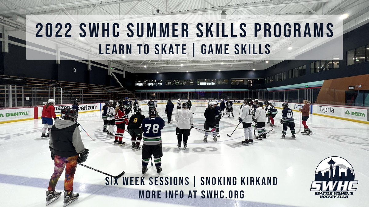 WPHSeattle's tweet image. New to hockey or want to learn to play? Join @SeattleWHC Summer Skill Sessions for all women age 18 yrs &amp;amp; older w/ little to no experience. Sessions teach how to skate, hockey skills &amp;amp; the game. #seattlesports #seattle Register: swhc.org/learn-to-play?…
