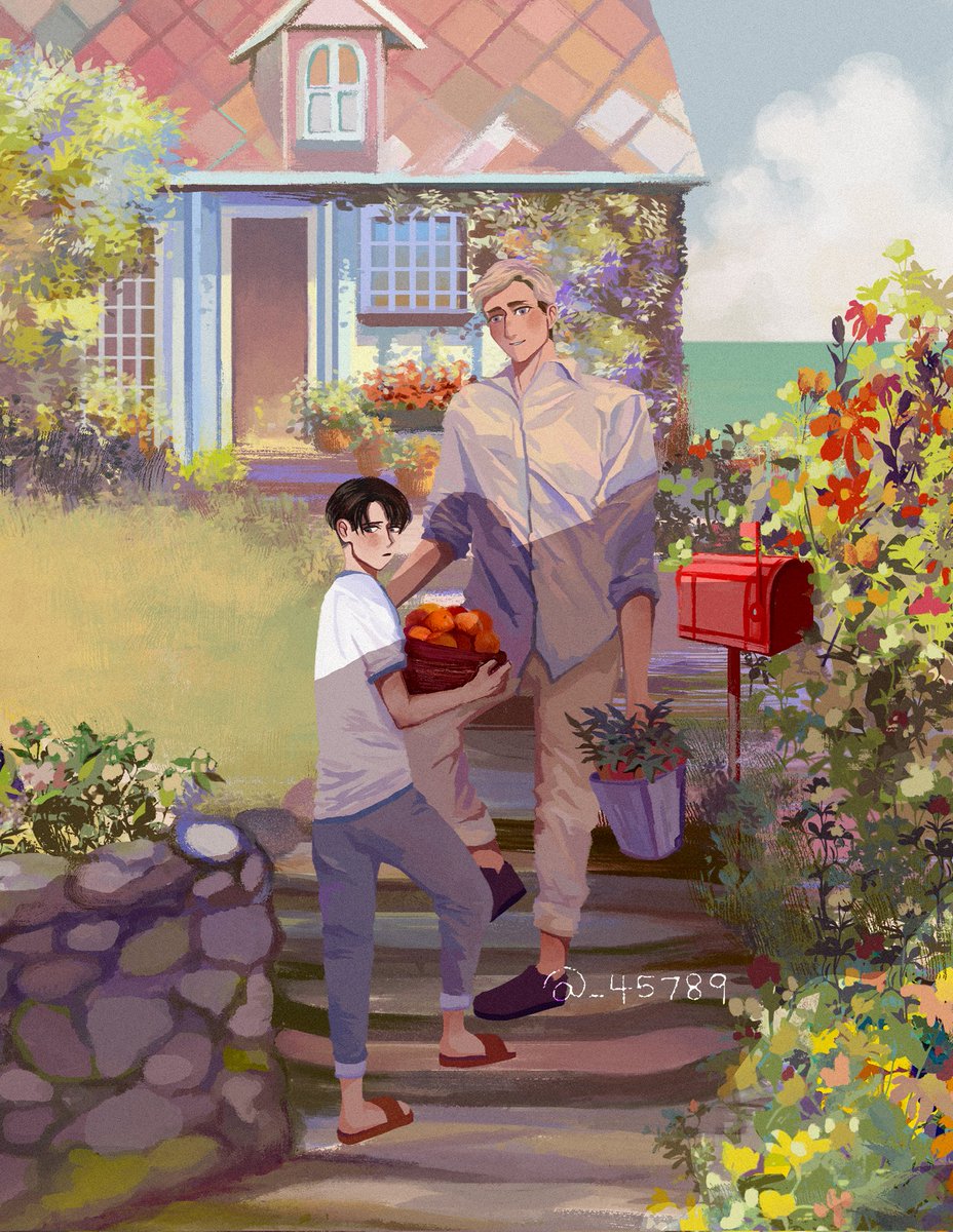 _45789's tweet image. married life eruri for the @eruri_wedding zine! ❤