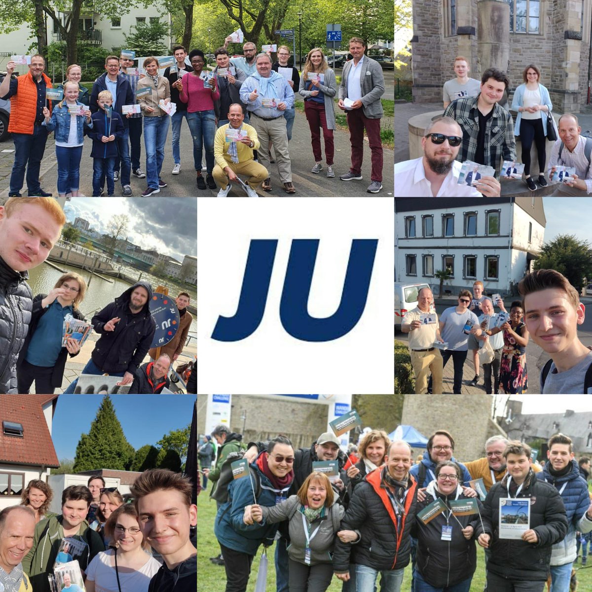 JungeUnionMH's tweet photo. In den vergangenen Wochen waren
wir viel in Mülheim unterwegs, um für ein NRW zu
werben, welches allen Menschen eine sichere und
lebenswerte Heimat bietet, welches Wirtschaft und
Klimaschutz zusammendenkt und welches Bildung und
Mobilität gerecht gestaltet. https://t.co/qp0gN8OlzA