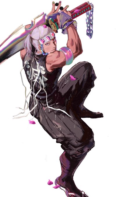 Yann MaoさんがTwitterに投稿した宇髄天元(鬼滅の刃)のイラスト。