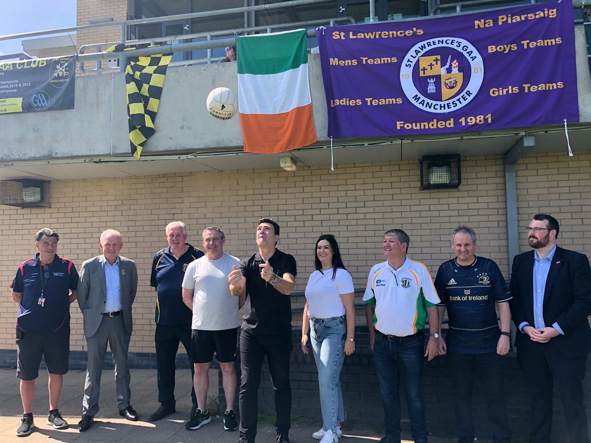 IrlNorthEngland's tweet photo. Great games in glorious sunshine for the GAA Northern Games here at Broughton Park! Future stars on the pitch with some legends on the sideline!! Well done to all involved and maybe @MayorofGM @AndyBurnhamGM may convert one day!! ⚽️🇮🇪🏆@OfficalLancGAA @BPCGAA @YorkshireGAA https://t.co/1EptvzuXcP