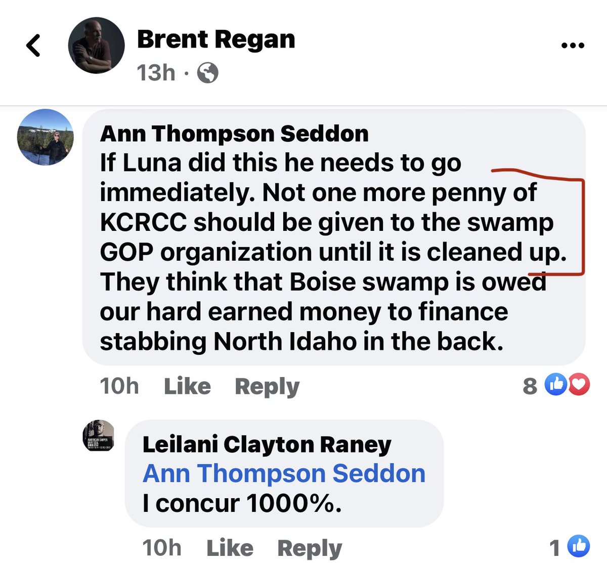 ChristaHazel's tweet photo. @KCRCC precinct members are not reacting well to an injunction blocking the Bonneville Republican endorsement list. KootCo Rs Ann Thompson, Terri Seymour and Jeff Tyler want to defund the @idahoGOP. #idleg #idpol #idedu #RogueCommittee #KoolAidConservatives https://t.co/f47C5mDfS4