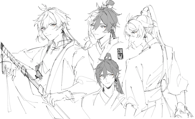 zhongli doodles 