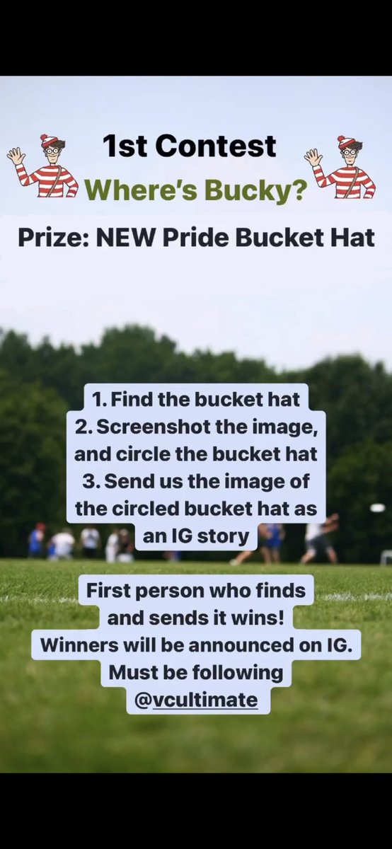 vcultimate's tweet photo. Hi everybody! Our competition is LIVE on Instagram. Head on over to play and win some VC gear: https://t.co/dmZwzvShYg
#vcultimate #ultimate #ultimategear https://t.co/LHCVZDFIAD