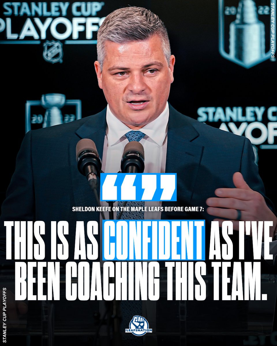 dfotoronto's tweet photo. Sheldon Keefe's confidence in the Maple Leafs going into Game 7: π https://t.co/mueg750feL