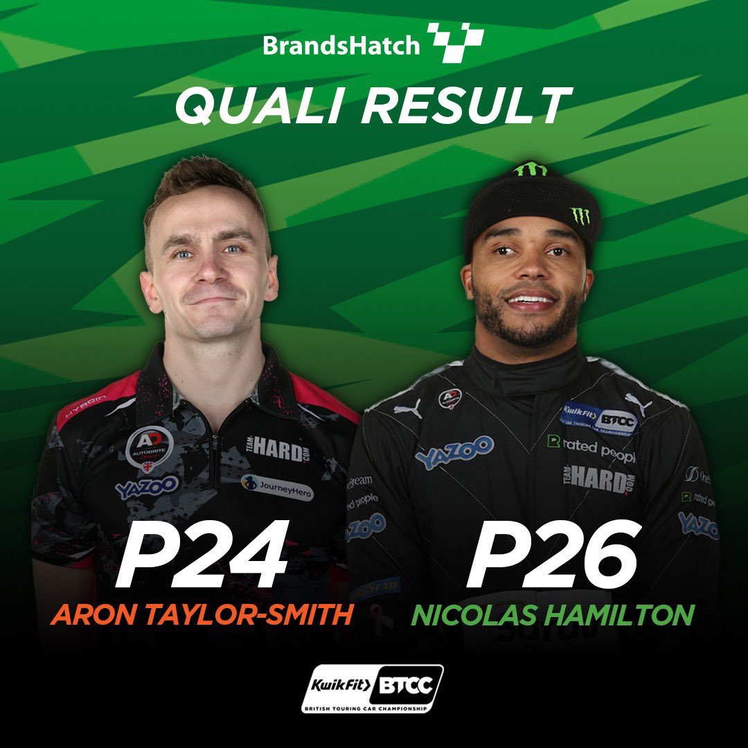 That’s #Quali done ✅ All set now for the second round of the <a href="/BTCC/">BTCC</a> season tomorrow 💚🧡 #BrandsHatchIndy #SRT #SafuuRacing #TeamSafuu #BTCC #Nicolas28 #Aron40 @nicolashamilton <a href="/AronTaylorSmith/">Árón Taylor-Smith</a> <a href="/TeamHardRacing/">Team HARD. Racing™</a>