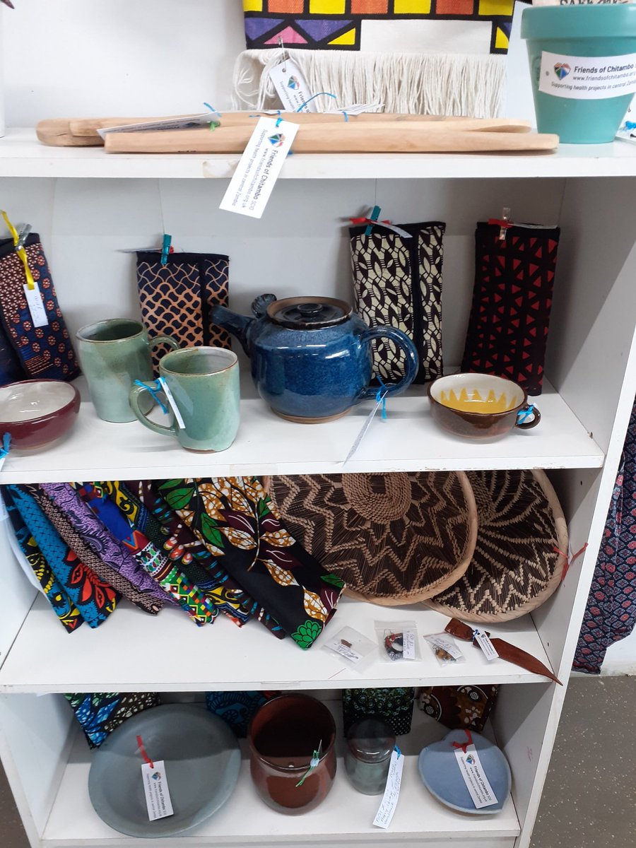 FriendsChitambo's tweet photo. Our FoCh stall at the #Penicuikstorehouse is looking  colourful, with new stock just arrived from Zambia.

Thanks to this wonderful community initiative for helping us  support health projects at  Chitambo Hospital, Central Province, Zambia.  What an asset! https://t.co/UZrZUFnCjT