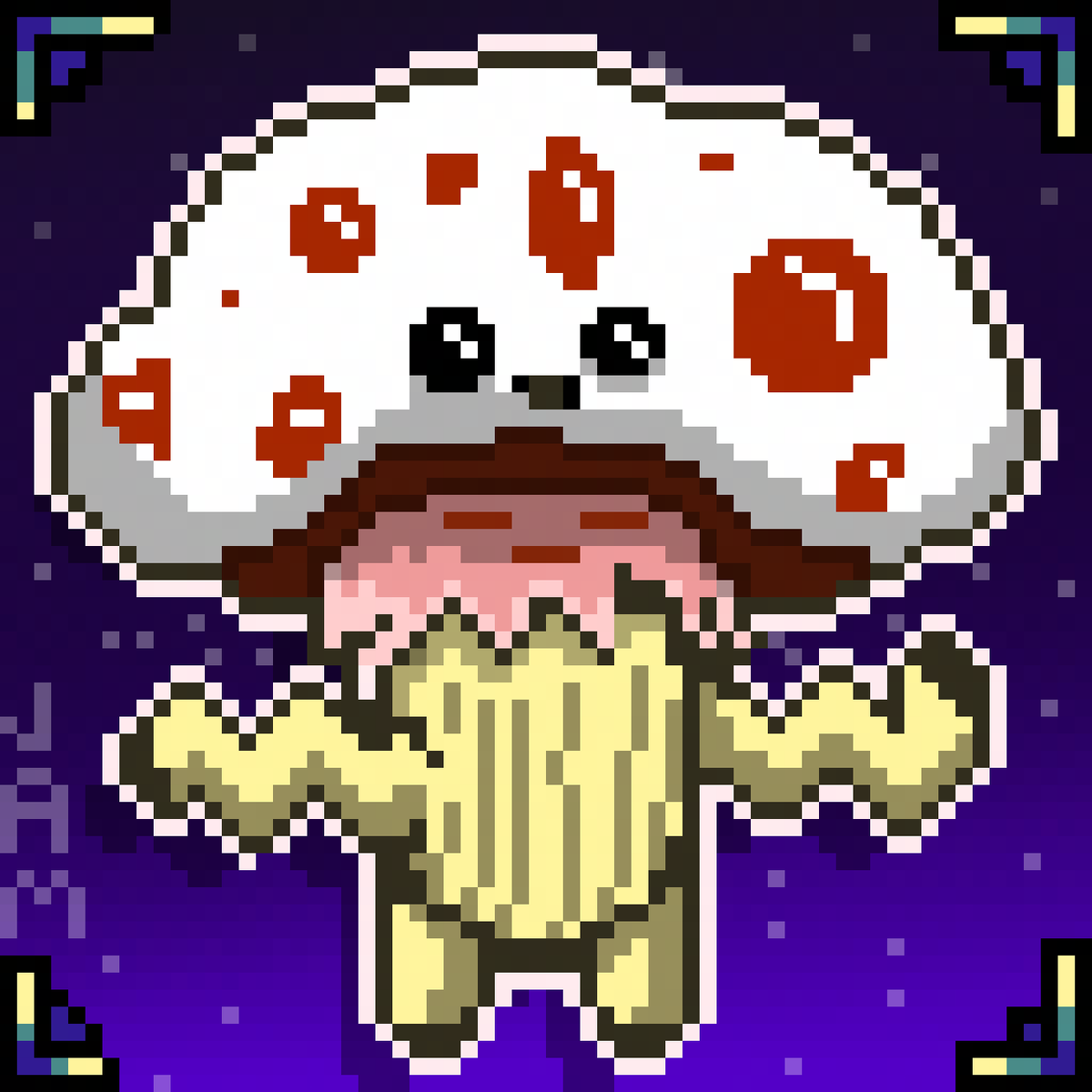 It's a Mushy Munday! Go say Hey to my friends at @mushroommobnft they always have positive vibes and Thankfully love  to host me for pixel art classes!