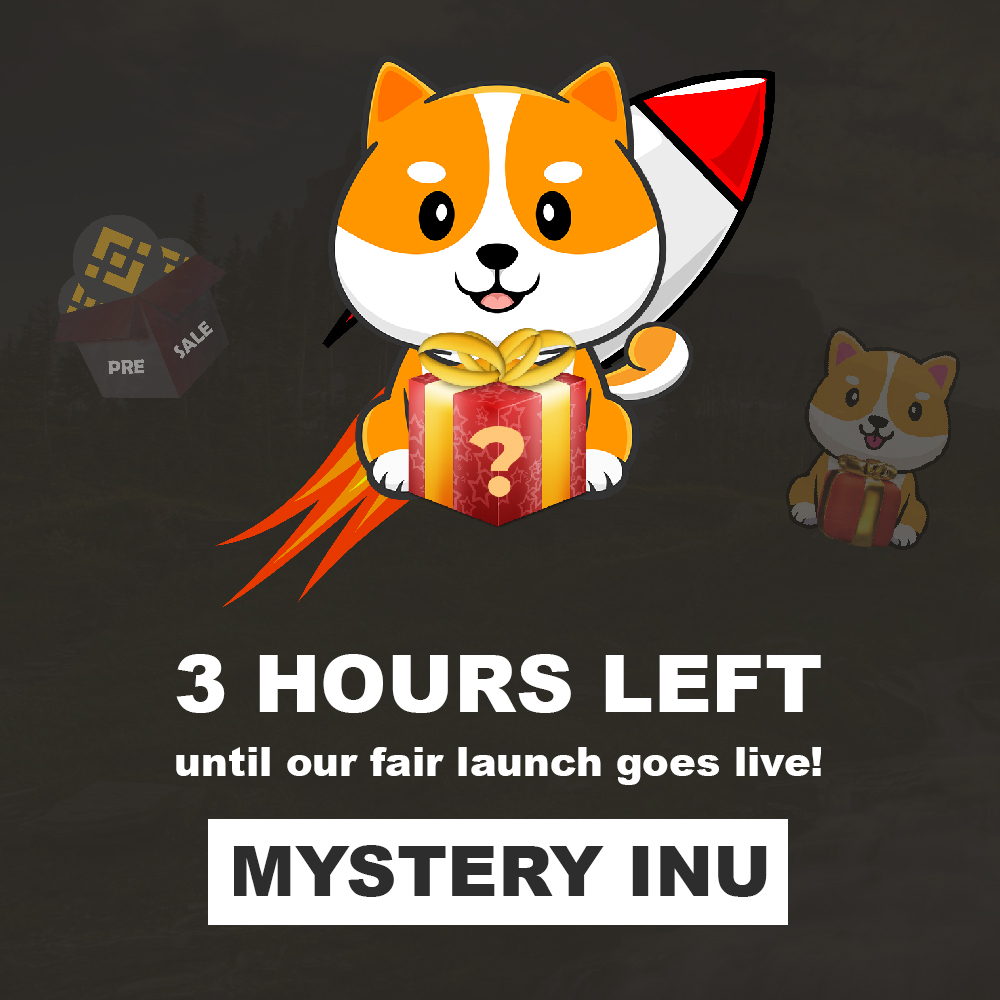 mystery_inu's tweet photo. ⏰ 3 hours until our Fair Launch begins!

🎁 Join our whitelist to receive your FREE Presale Mystery Box with prizes ranging from $25 - $500 BNB

😻 Top 50 Contributors also receive one of our 1st Edition MINU NFTs

👉 https://t.co/pZvQurjCaN

#presale #bscgem #doge #shib #luna https://t.co/66Dcv8TnsN