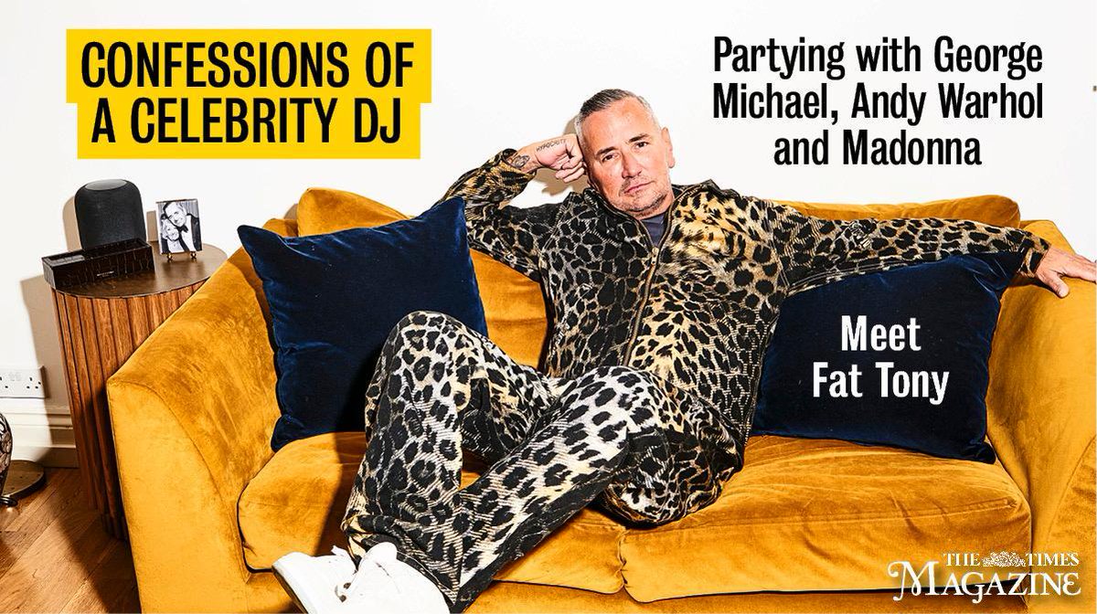 TimesMagazine's tweet photo. Partying with George Michael, Andy Warhol and Madonna, playing at Harry and Merghan’s wedding, Fat Tony is the DJ of choice for a generation of superstars. But beneath the glamour were addictions to sex, drugs and drink

https://t.co/lFrjSuqE0z  #fattony https://t.co/LCYkYdgeck