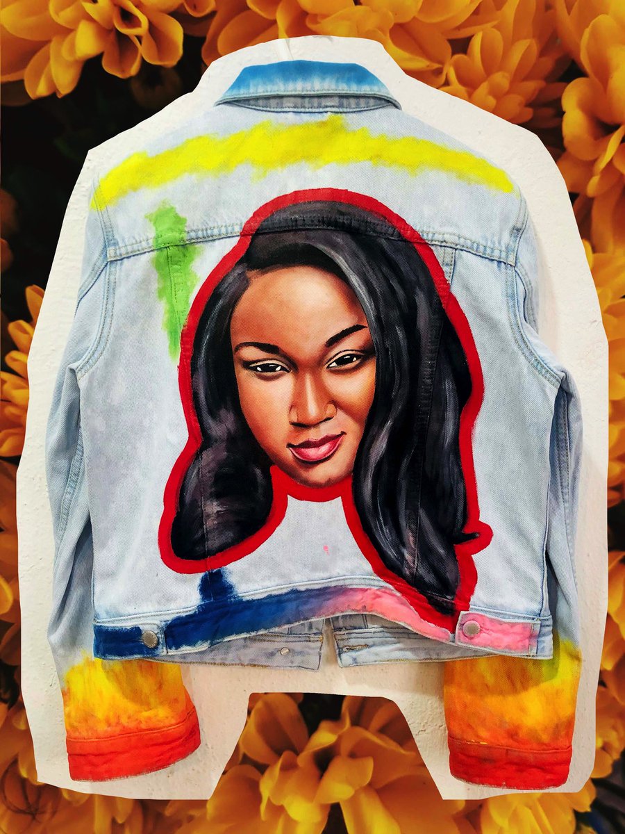 JacketsbyNimi's tweet photo. Josephine’s coat of manny colors. 🎁
#jacketsbyNimi #protest #Customizeddenimjacket lekki #Art https://t.co/NdCQDjzybH