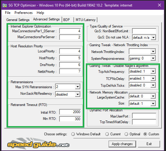 Tcp Optimizer Settings - Colaboratory