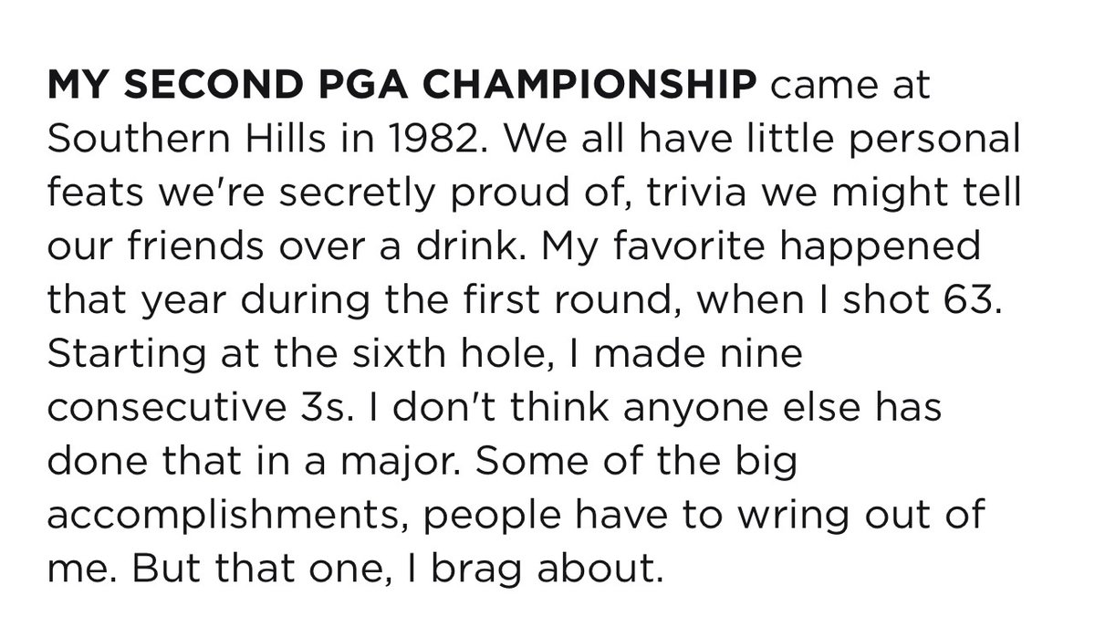 Consider this remarkable tale from Raymond Floyd: