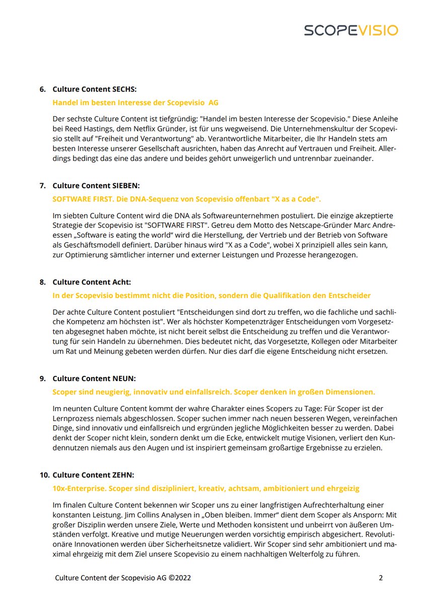 Die kulturellen Rahmenbedingungen der <a href="/scopevisio/">Scopevisio</a> AG. Wie wir zusammen arbeiten wollen, was uns wichtig ist, was wir nicht wollen, wer wir sind!

Die Culture Content sind kein Papiertiger, sondern wir geben uns jeden Tag mühe diese zu leben. #CultureContent