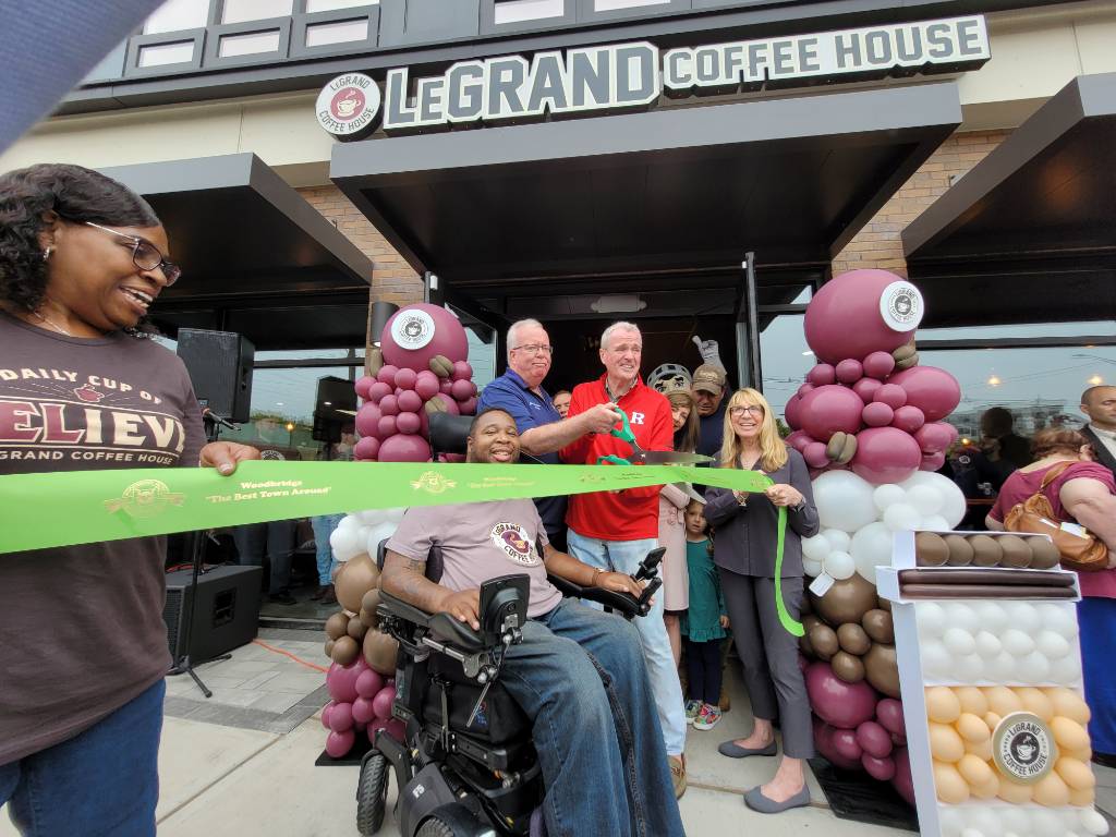 GovMurphy's tweet photo. At today’s LeGrand Opening of @LeGrandCoffee with @EricLeGrand52! Eric is a true inspiration, and I’m proud to watch him continue to spread hope and positivity – one cup of bELieve at a time. https://t.co/fM7TpGegW7