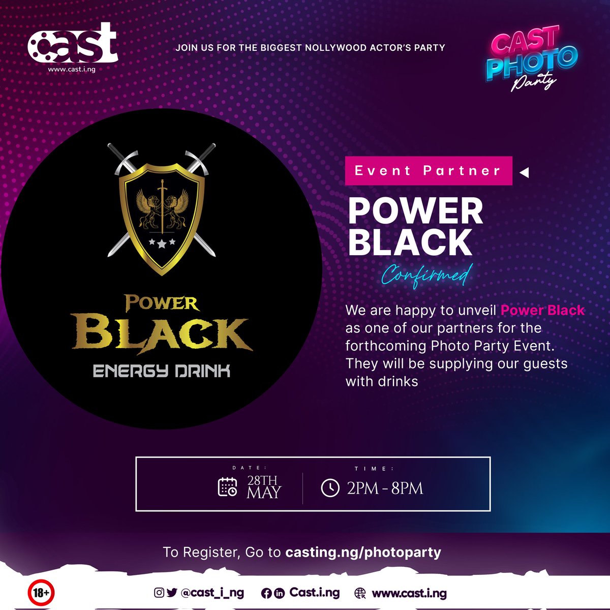 thecastingplace's tweet photo. We're thrilled to announce @PowerBlackNaija as one of our partners for the Cast Photo Party event🎉🎊🙌
They will be supplying us drinks to make you “feel the gold power", energy and vibes at the cast #photoparty ✨
Who is excited????
We really can't wait any longer ✨ https://t.co/pmfXBYIzmO