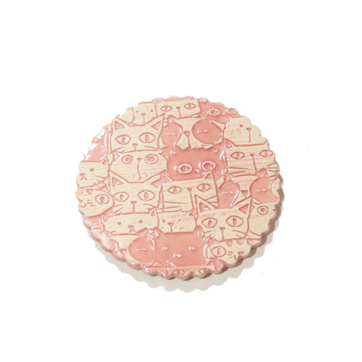 JKCJewelry's tweet photo. Pink Cat Coaster, Feline Ceramic Coaster, Handmade Drink Holder, Kitty Gift, Non Slip Pottery Coaster, Cat Lover, Gift Idea, Set of 4 https://t.co/KCESUgGio2 #art #handmade #pottery #ceramics #CeramicCoaster https://t.co/fM6G60p7f5
