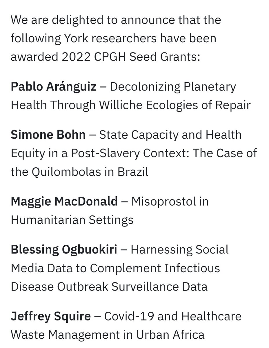 Pablo ArĂĄnguiz MesĂas (@mesiasaranguiz) on Twitter photo Thrilled to announce that I have received the <a href="/DIGHR_YorkU/">Dahdaleh Institute for Global Health Research</a> Seed Grant for Critical Perspectives in Global Health. Looking forward to continue researching with/by/for williche youth of ChiloĂ© island. Grateful to my colleagues at <a href="/YoungLivesYORKU/">Young Lives Research Lab</a> Thrilled to announce that I have received the <a href="/DIGHR_YorkU/">Dahdaleh Institute for Global Health Research</a> Seed Grant for Critical Perspectives in Global Health. Looking forward to continue researching with/by/for williche youth of ChiloĂ© island. Grateful to my colleagues at <a href="/YoungLivesYORKU/">Young Lives Research Lab</a>