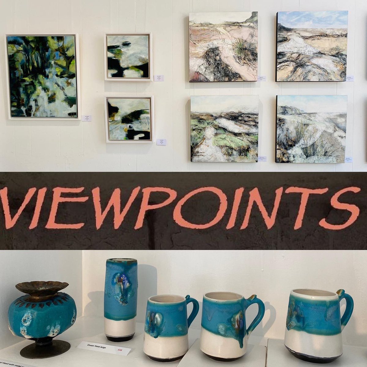 WyndGallery's tweet photo. VIEWPOINTS brought to you by @audreyimber @ceramicsbuyanja Anne Hignell &amp; @VJohns_art
For one week only!😀
#viewpoints #contemporaryart #letchworth https://t.co/6wVjt7qbmA