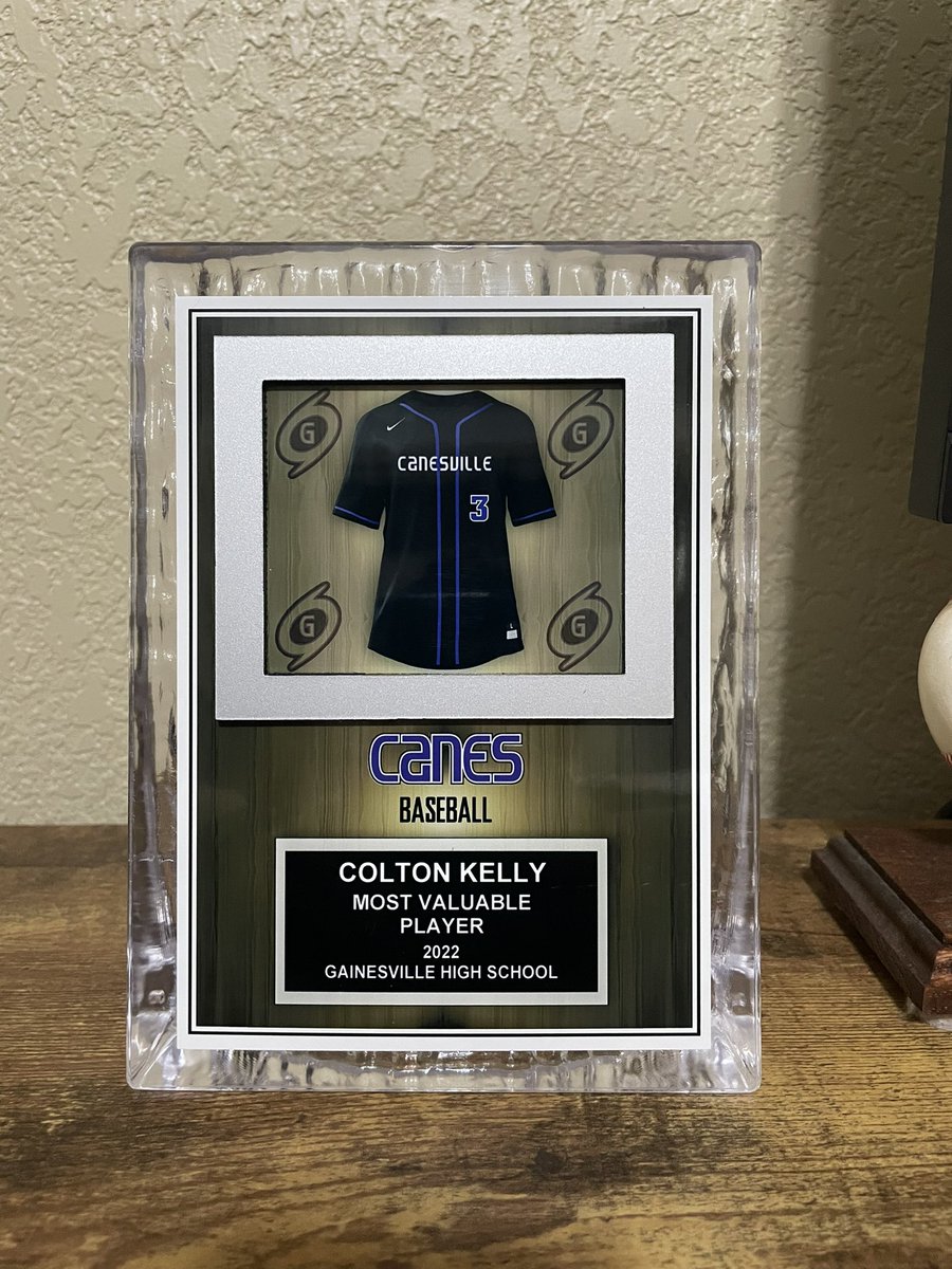 Thank you to <a href="/GHSCaneBaseball/">Gainesville Baseball</a> and <a href="/CoachMalphurs/">Chris Malphurs</a> for the MVP award along with an unforgettable season, can’t wait until next year