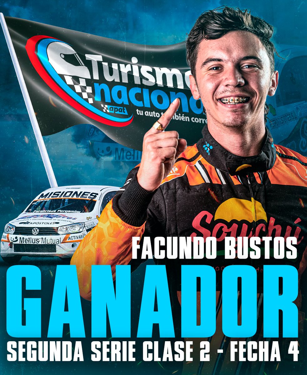 Apat_TN's tweet photo. ➡ Facundo Bustos quiere ganar su primera final en el #TurismoNacional 🔝

¡Hoy ganó la segunda serie! 😃

#TNenLaRioja ✅ https://t.co/c9MTme5b0s