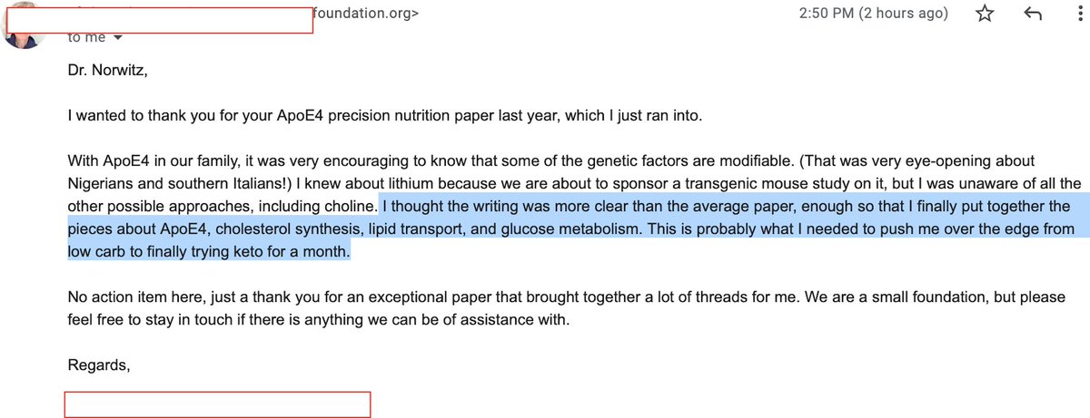 nicknorwitz's tweet photo. Ever just get an email that makes you smile ear to ear? Sorry to brag a bit about this one, but ☺️☺️...

If you want to learn more about eating for #ApoE4 #Alzheimers prevention
👉https://t.co/5UPSjcDPta
👉Associated lecture: https://t.co/3McZpSejtT https://t.co/5x4MvONzQx