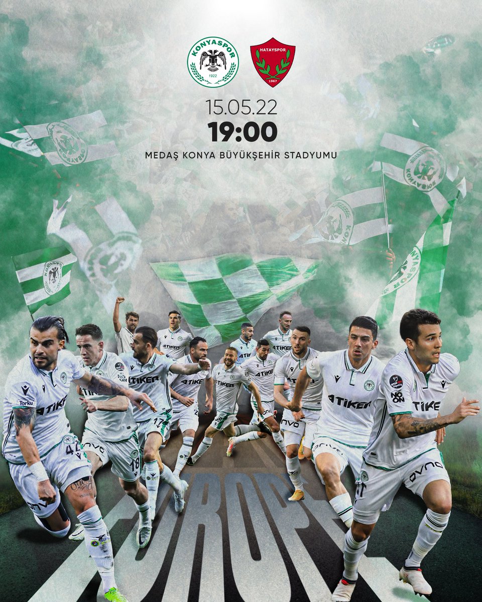 konyaspor's tweet photo. 🏆 Ahmet Çalık Sezonu 37. Hafta 
📲 #KNYvHTY
🆚 A. Hatayspor
🕓 19.00
🏟 MEDAŞ Konya Büyükşehir Stadyumu
#️⃣ #SaldırKonyaspor https://t.co/DQkoNgr8qn