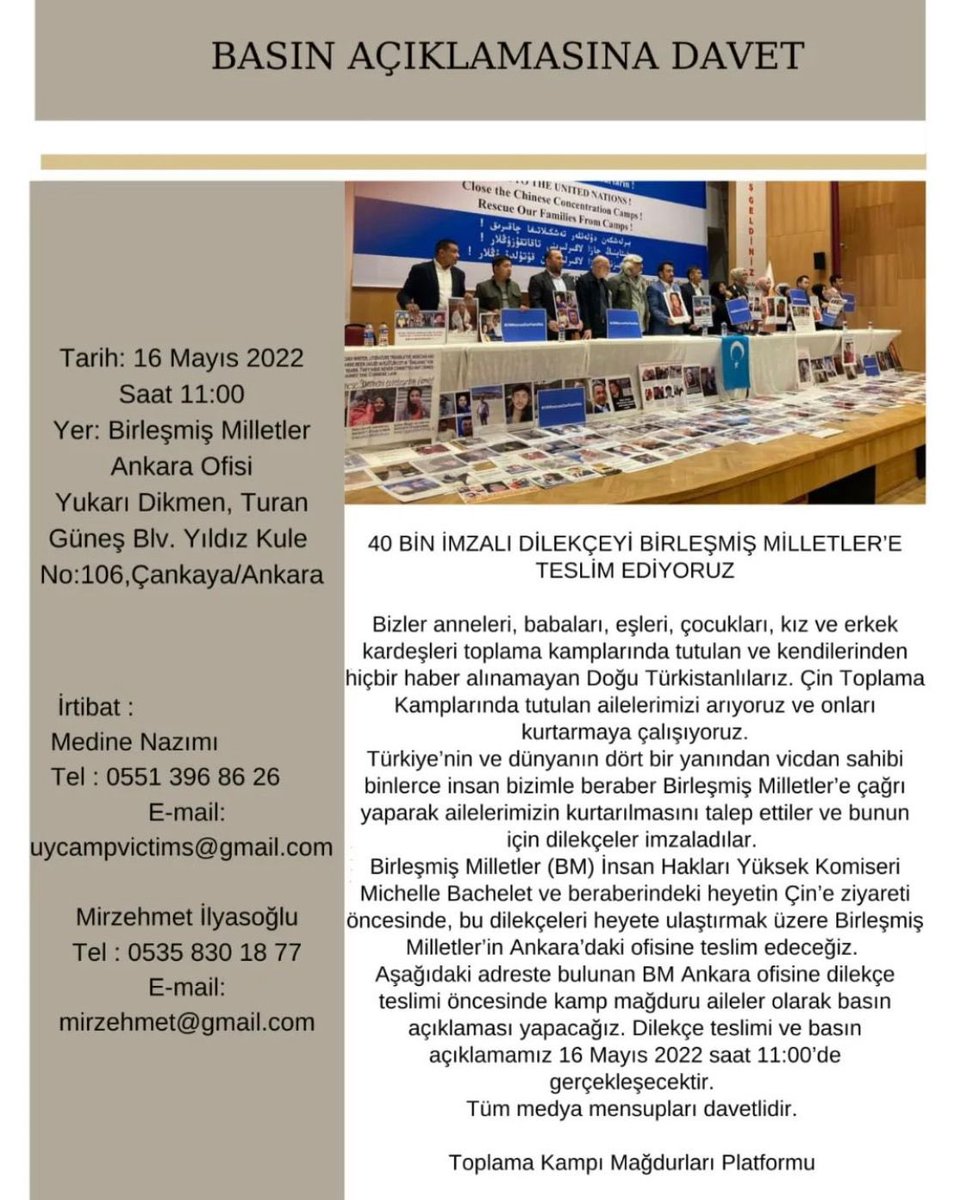 AlimcanTurdi's tweet photo. BASIN AÇIKLAMASINA DAVET @KampMagdurlar https://t.co/MrHgQ1qCBW