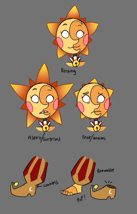 Sun's new design from my tiktok series 'v' #FNAF #fnafsundrop 
