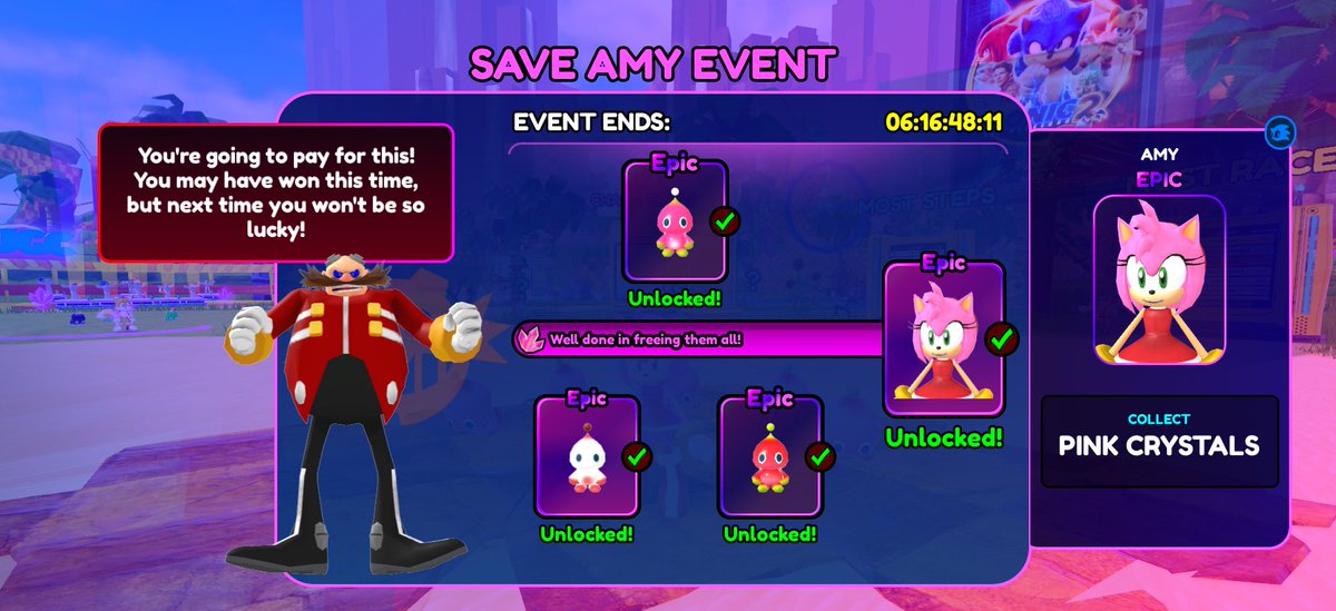 ttttoastttt's tweet photo. Got Amy Rose in #SonicSpeedSimulator !
#Roblox #Amyrose #SONIC #SonicTheHedeghog https://t.co/xZJfv5JoWq