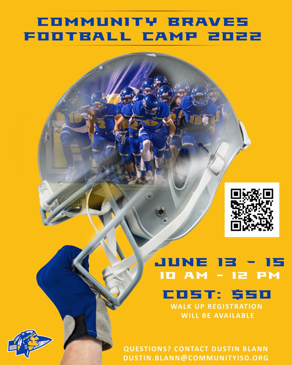CHSBraveFB's tweet photo. 2022 Community Braves Football Camp
📍CHS Athletic Facility/Stadium
🗓 June 13 - 15
👤Incoming 3rd - 8th
⏰10 am - 12 pm
Link: https://t.co/hu9KhLSNpS
#LACONEJO | #StakedIn https://t.co/7skBRd3DzF