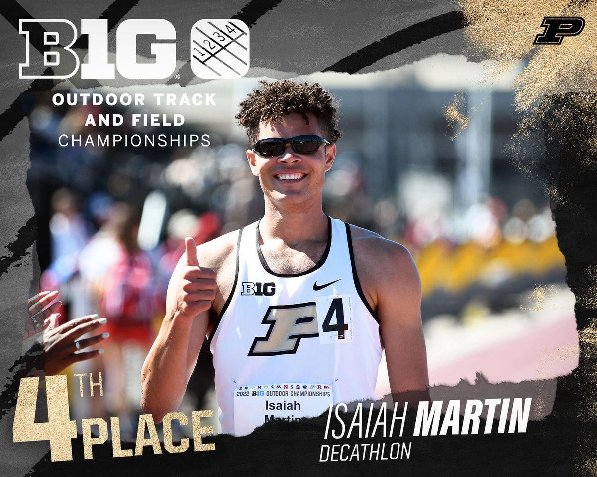 PurdueTrackXC's tweet photo. Isaiah Martin is 4⃣th in the decathlon!!

With a season-best 7,590 points, Isaiah earns his 6th career Big Ten podium finish!

📊 https://t.co/NUSpAIpES9
📺 B1G+ ($) https://t.co/nQU73hY2Za

#BoilerUp 🚂 #B1GTF https://t.co/9nG6TYiipQ