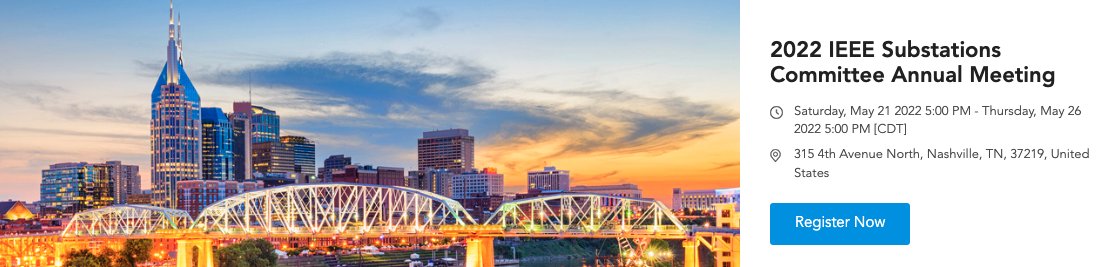 ieee_pes's tweet photo. You're invited! To join the conversation at the 2022 Annual IEEE PES Substations Committee Meeting, 22 - 26 May in Nashville, TN.
Learn more & register👉🏻 https://t.co/3sXeABoDK4
...
#ieeepes #electricalsubstations #electricalengineering #powerengineering https://t.co/oOOSrOfTec