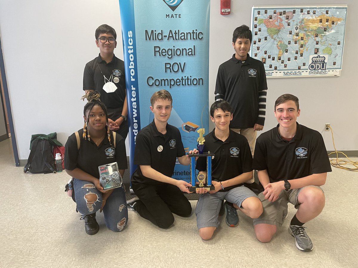 white2_rachel's tweet photo. Congratulations to our Mate Underwater Robotics team for getting 1st place in the mid-Atlantic competition! Such impressive work by innovative minds! @LandstownEagles @STEMAcademyLHS @SwartzTy https://t.co/Vt9Wo6Ttfw
