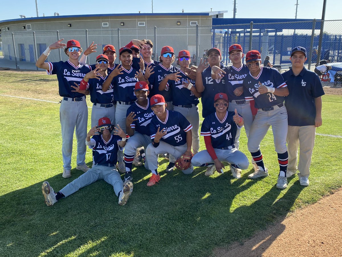 lasierrabball's tweet photo. Eagles advance to semifinals beating Charter Oak 5-2. Jesse Espinoza 3-3 2B RBI 2R, Alex Gamez 2-4 SB R, Nick Velazquez 1B Sac Fly 3 RBI, Preston Anderson Sac Fly RBI and the win on the mound. Eagles back in action Tuesday at home vs La Quinta! https://t.co/Ne0ieF9CaU