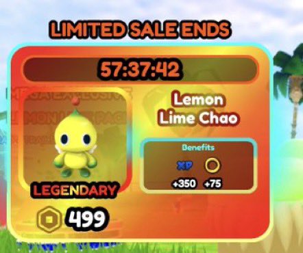 ttttoastttt's tweet photo. I do not like these exclusive chao that are bought with robux. I mean come on, 600 robux for a not even evolved chao?!? You would need 5 of them just to get 1 evolved! One of the bad parts of #SonicSpeedSimulator update. https://t.co/eMErJ79FvQ