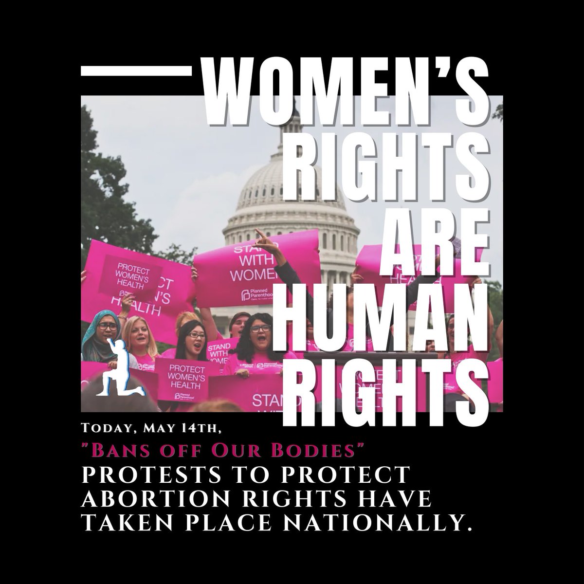 BeyondOurGame's tweet photo. Protests to protect Abortion Rights are taking place nationally📢

Today’s efforts take place 1 month before the Supreme Court is predicted to rule on Roe V. Wade. This law could affect 36 million people as 26 states potentially make abortion illegal. #BansOffOurBodies https://t.co/q3iRR8VD4V