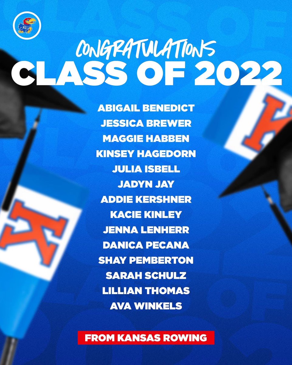 KU_Rowing's tweet photo. 𝙊𝙣𝙘𝙚 𝙖 𝙅𝙖𝙮𝙝𝙖𝙬𝙠, 𝘼𝙡𝙬𝙖𝙮𝙨 𝙖 𝙅𝙖𝙮𝙝𝙖𝙬𝙠 🎓

#KUrowing x #RockChalk https://t.co/gbwlvf2yWU