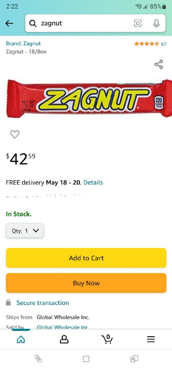 basethief24's tweet photo. @Ken_Rosenthal @smoltz_john zagnut is available on Amazon! Lol buy yourself some Smoltzy! https://t.co/XrjmqFYaCi