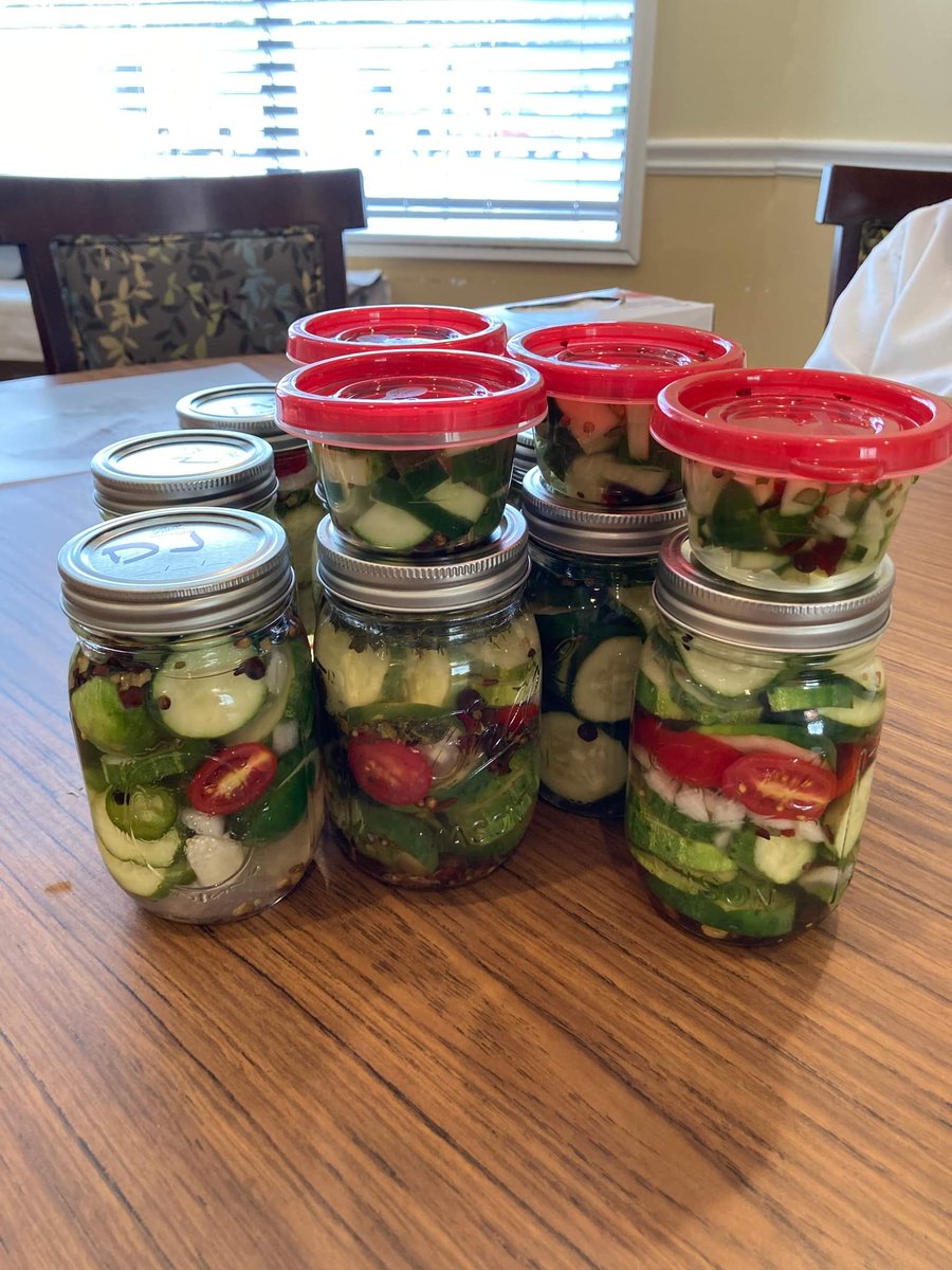 My assisted living residents and I made pickles today! Can’t wait to try them.
