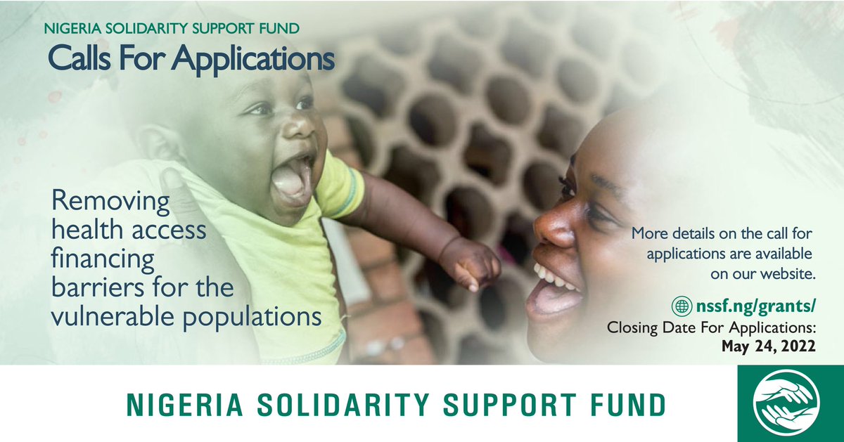 NSSF_NG's tweet image. The NSSF Grant Cycle is still open, and we ask you to join us in our journey to building a healthier Nigeria.

#rfpprocess #businessgoals #nonprofits #invitationtobid #requesttobid #requestforproposal #grant