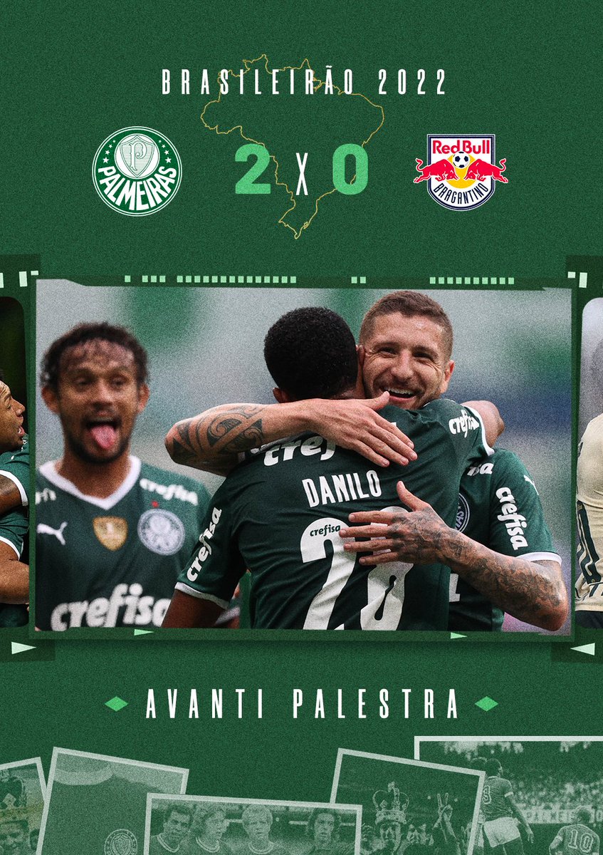 TRÊS PONTOS! 💪
Com gols de Danilo e Raphael Veiga, vencemos o Red Bull Bragantino e chegamos a 10 jogos invictos em um mês 🟢⚪

#AvantiPalestra #PALxRBB
#JuntosNoBrasileirão