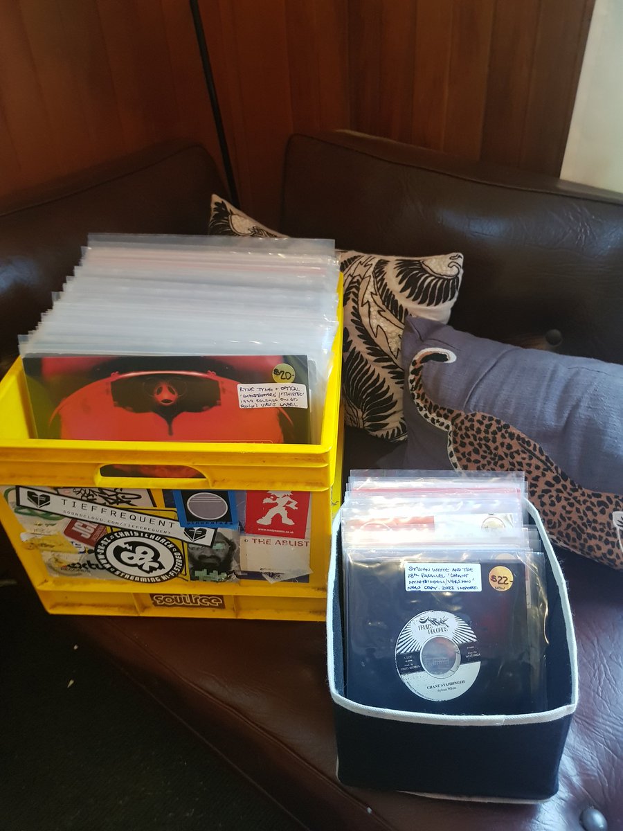 PinacoladaNZ's tweet photo. Record Fair ready! Come on down to Plastic Capitalism at Dux Central  from 12 noon - 5pm today here in Otautahi Christchurch and have a dig   in the crates. Selected LPs, 12"s and even some fresh import 7"s courtesy of yours truly on offer here. Bring cash :) Treat yourself! https://t.co/J1lWh19sVx