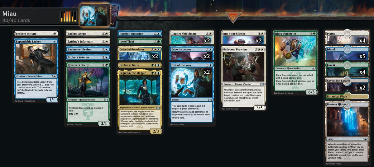 Hoy me animé a hacer un draft y conseguí 7-2! Considero que las combinaciones con UW (Sobretodo Bant y Esper) son las mejores. Esta colección es muy entretenida de draftear, parece que voy a tener que volver a los streams antes de lo previsto si quiero jugar más este draft ; )