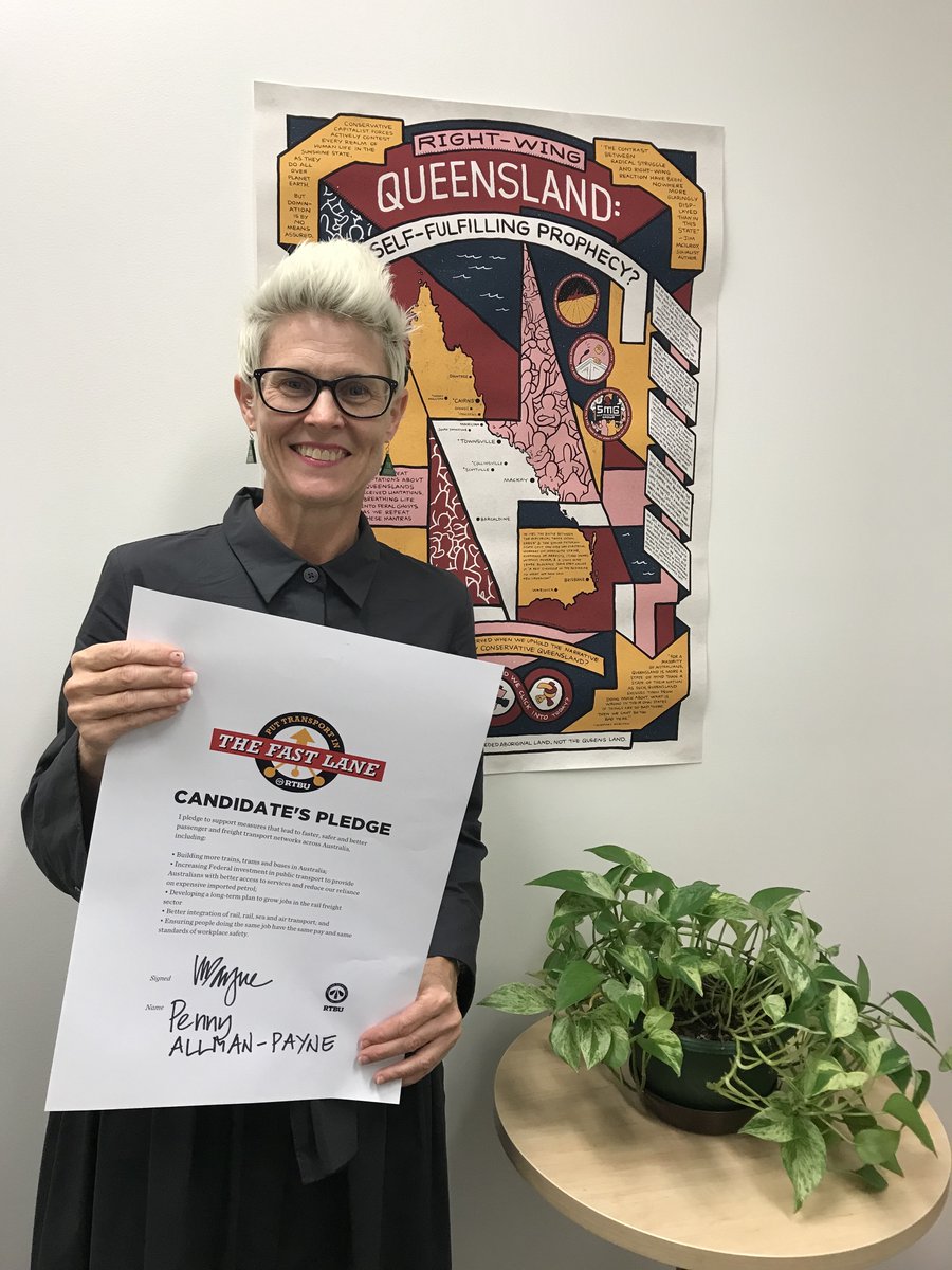 RTBUnion's tweet photo. Thanks to The Greens Qld Senate Candidate Penny Allman-Payne for endorsing the #RTBUFastLane pledge. To see the full list of candidates who have endorsed the #RTBUFastLane pledge go to https://t.co/mNARzbTelf https://t.co/9wHFXM2LAW